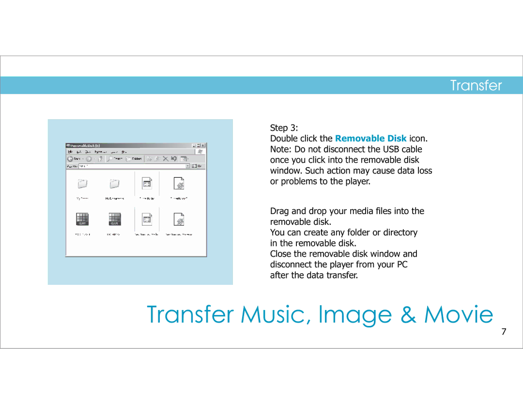 Sylvania SMPK4049 manual Transfer Music, lmage & Movie 