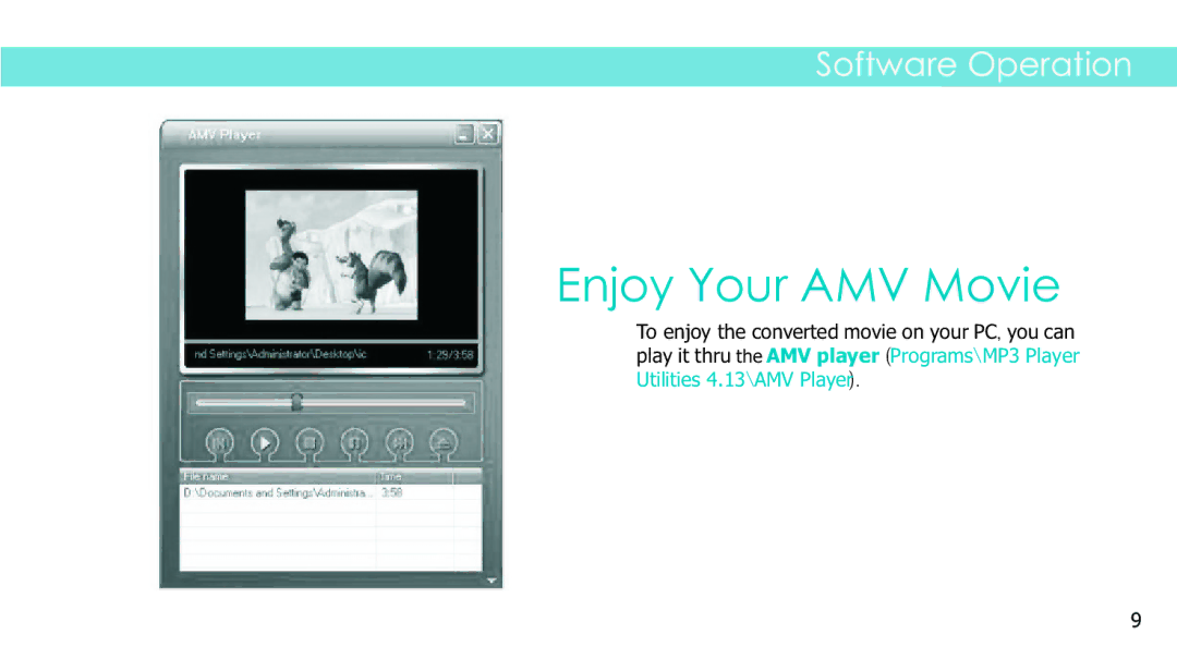 Sylvania SMPK4083 manual Enjoy Your AMV Movie 