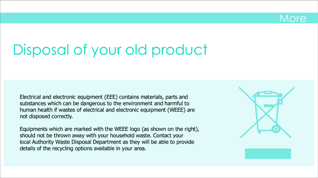 Sylvania SMPK4083 manual Disposal of your old product 