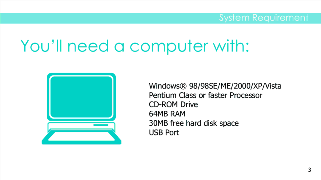 Sylvania SMPK4083 manual You’ll need a computer with 