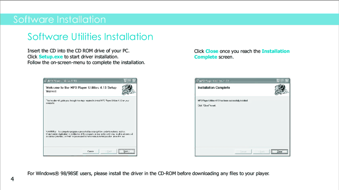 Sylvania SMPK4083 manual Software Installation 