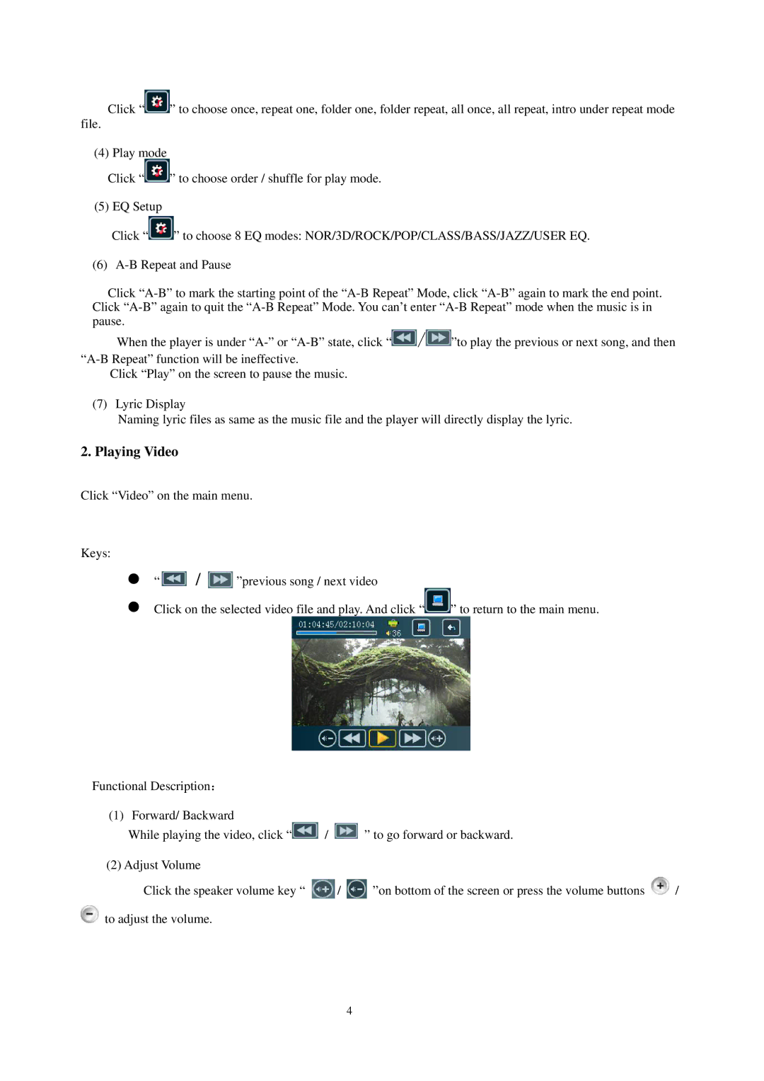 Sylvania SMPK7634 user manual Playing Video 