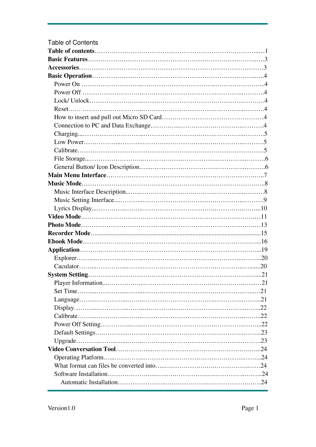 Sylvania SMPK7904 user manual Table of Contents 