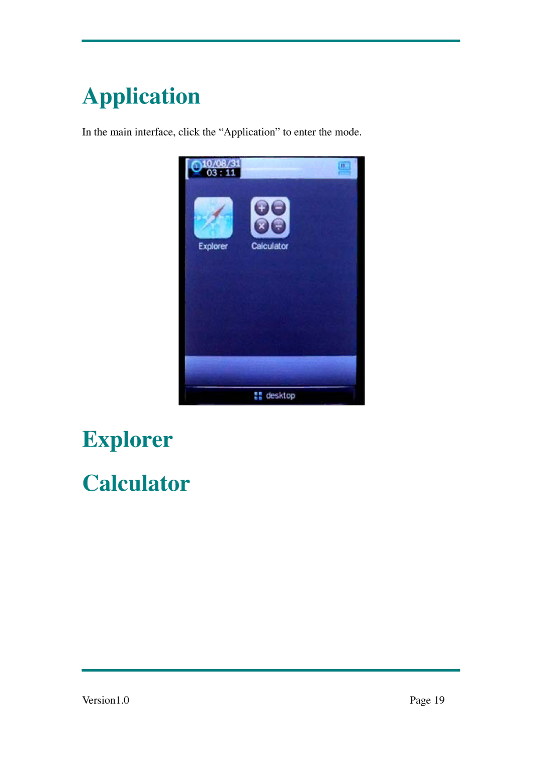 Sylvania SMPK7904 user manual Application, Explorer Calculator 