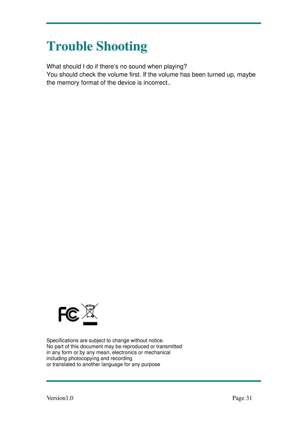 Sylvania SMPK7904 user manual Trouble Shooting 