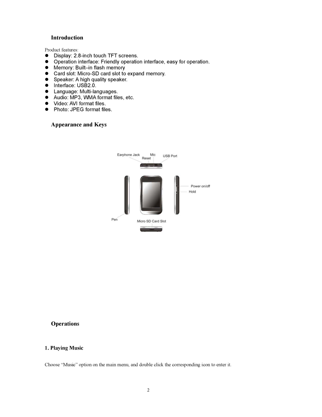 Sylvania SMPK8854B user manual Introduction, Playing Music 