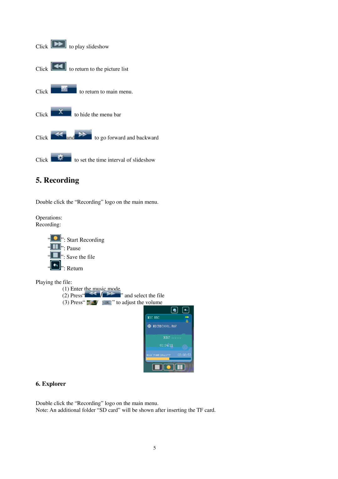 Sylvania SMPK8858 user manual Recording, Explorer 