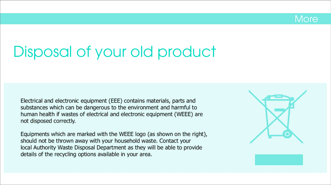 Sylvania SMPS1018 manual Disposal of your old product 