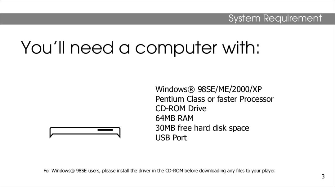 Sylvania SMPS2018 manual You’ll need a computer with, 64MB RAM 