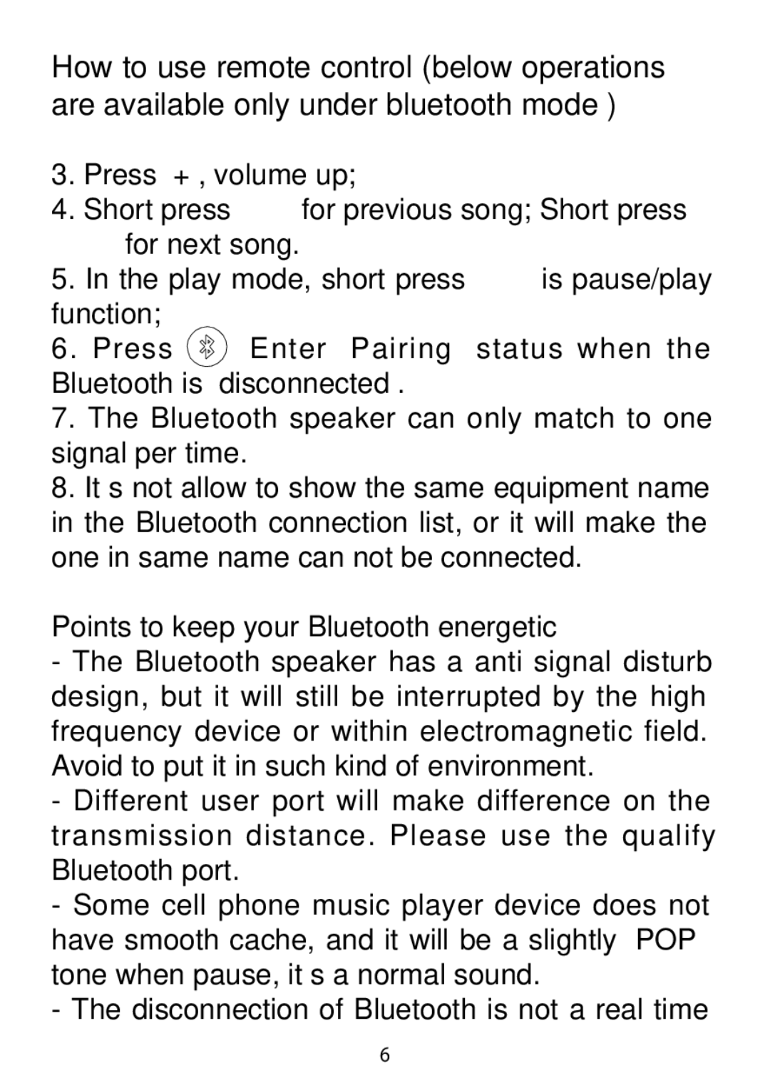 Sylvania SP269 manual Points to keep your Bluetooth energetic 