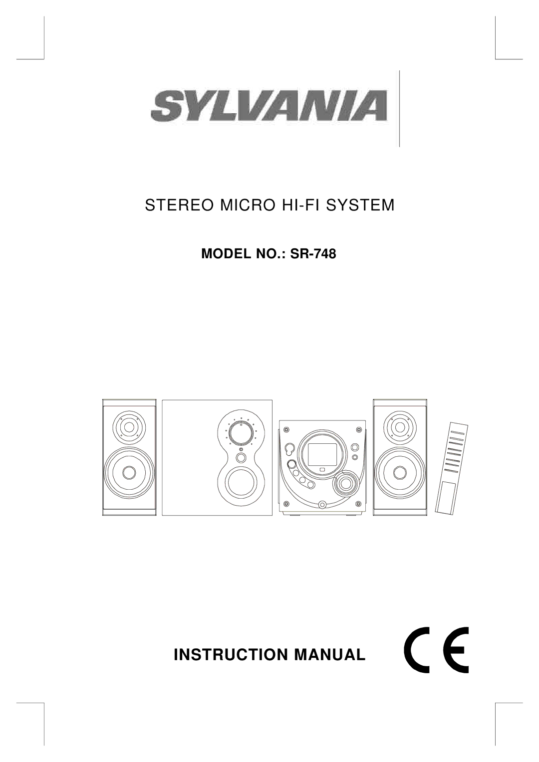 Sylvania SR-748 instruction manual Stereo Micro HI-FI System 