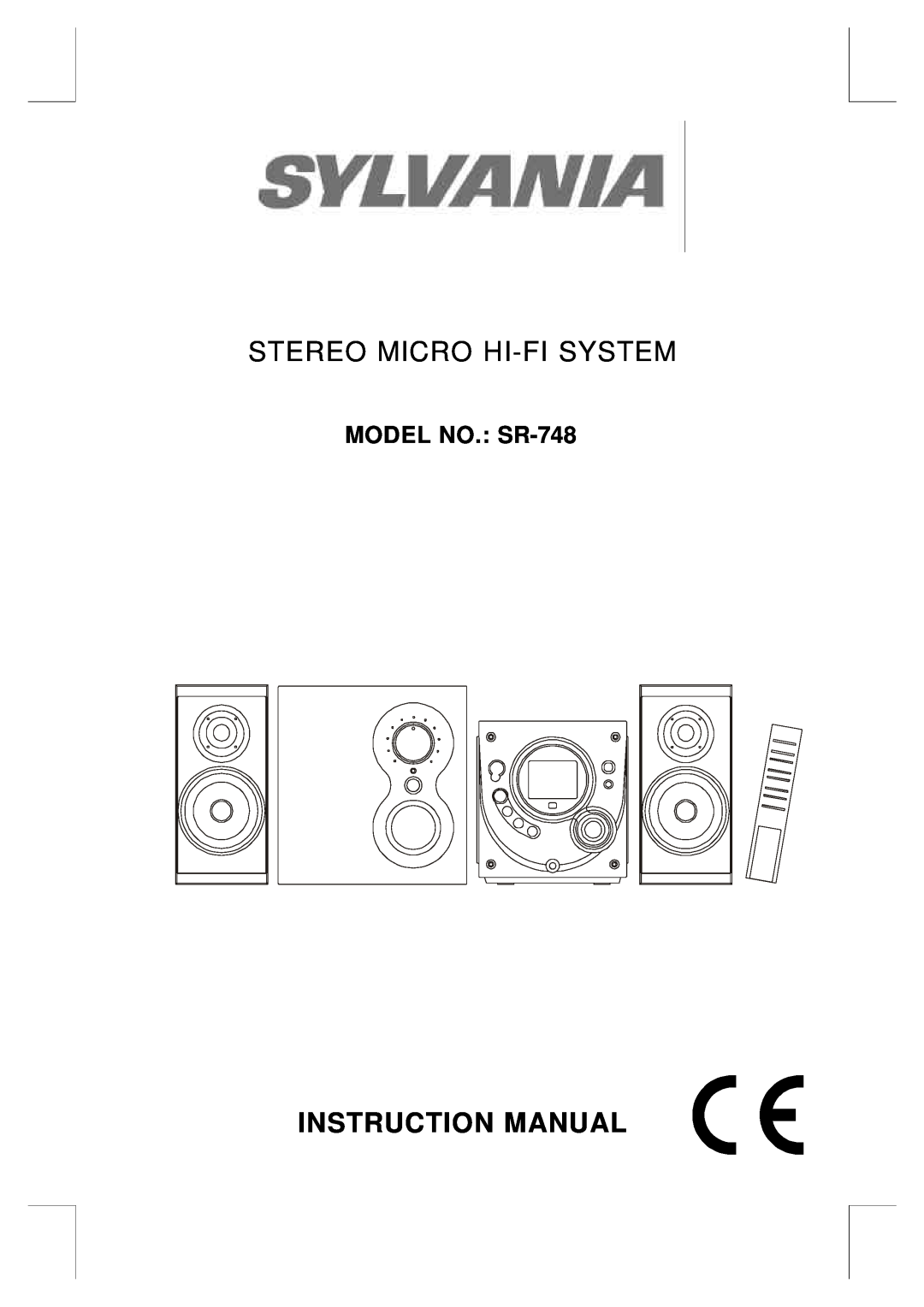 Sylvania instruction manual Stereo Micro Hi-Fisystem, MODEL NO. SR-748 