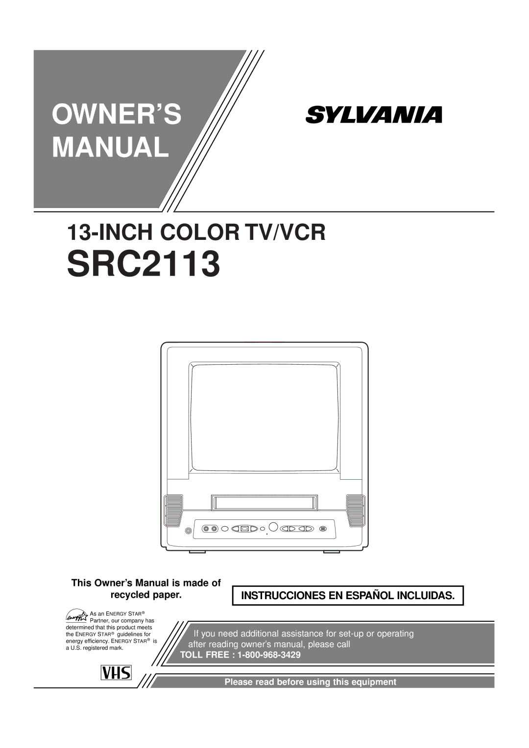 Sylvania SRC2113 owner manual 