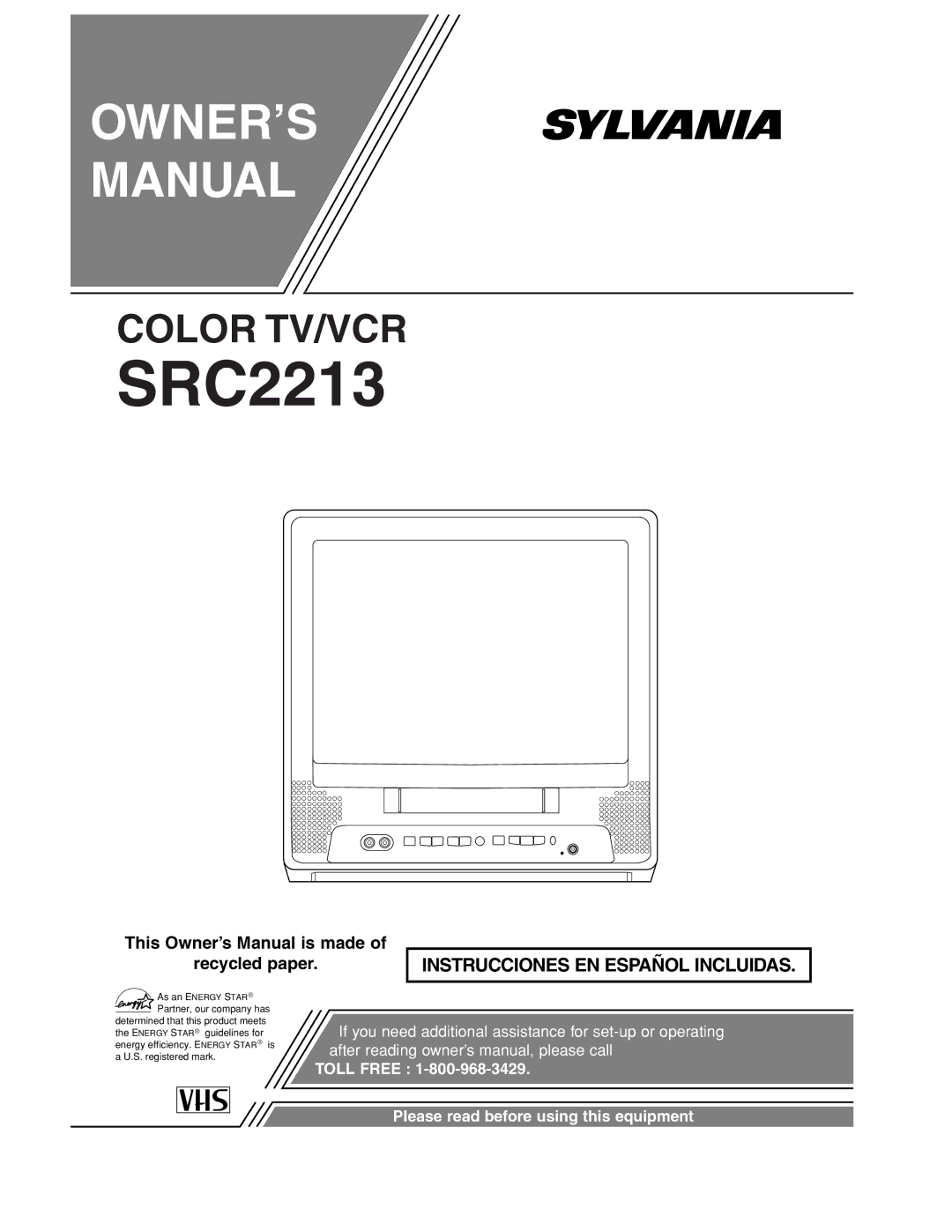 Sylvania SRC2213 owner manual 