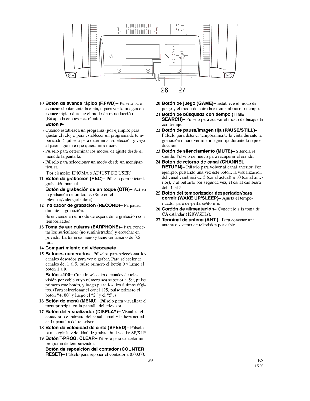 Sylvania SRC2213 owner manual Botón B 