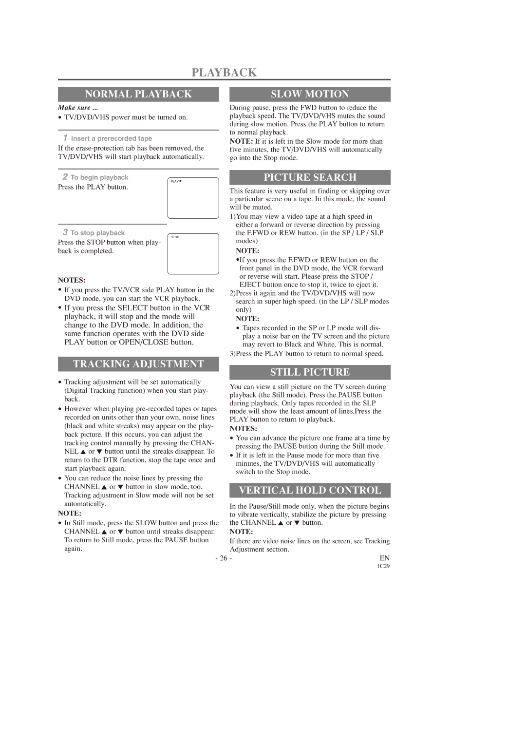 Sylvania SRCD223, SRCD227 owner manual Playback 