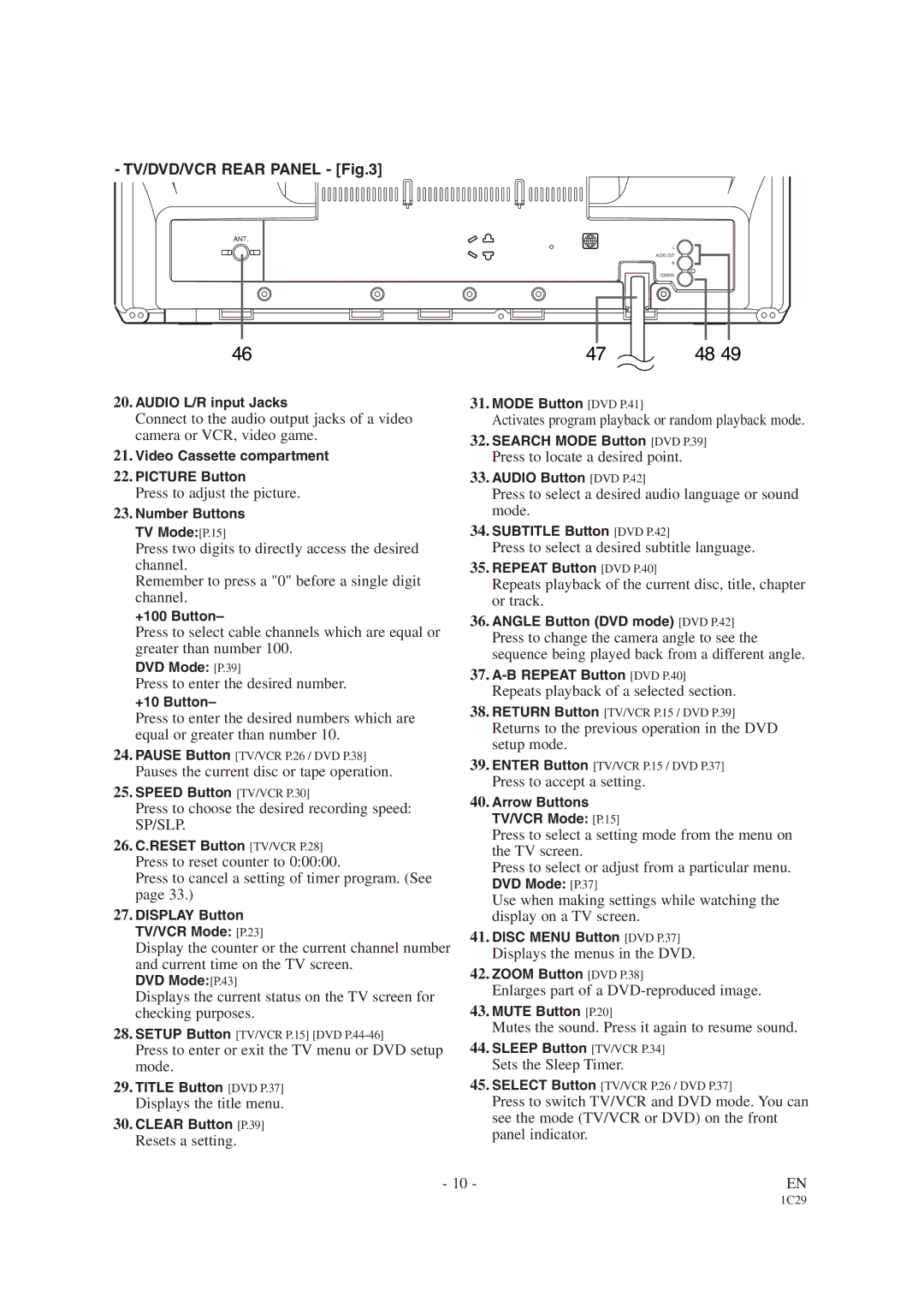 Sylvania SRCD223B, SRCD227B Press to adjust the picture, Press to enter the desired number, Displays the title menu 