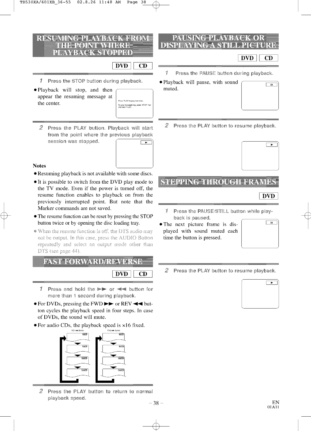 Sylvania SRCD227, SRCD223 owner manual Pes5 RliseIPAUSlI!!Ibuttotd ,ilr@p syback, Press IPres5 