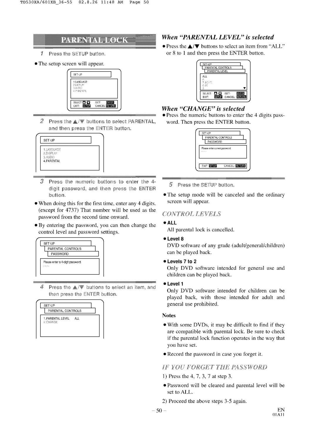 Sylvania SRCD227, SRCD223 owner manual ONT/OL LEVIL5, If OU OAE7 ? H/ PAS, WOA,D 