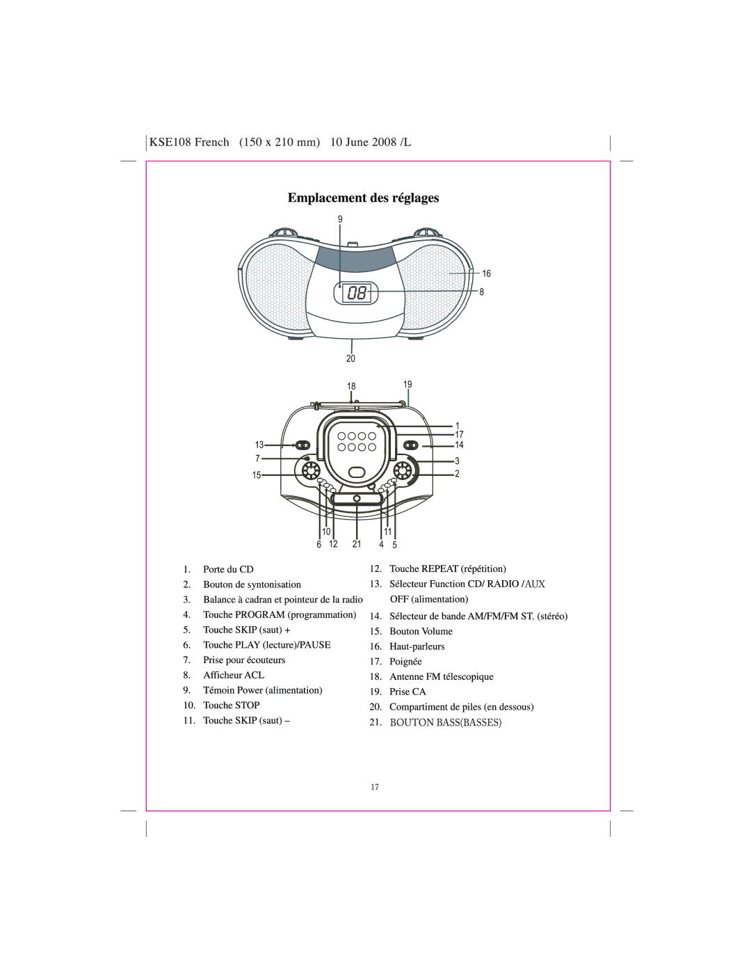 Sylvania SRCD237 manual 