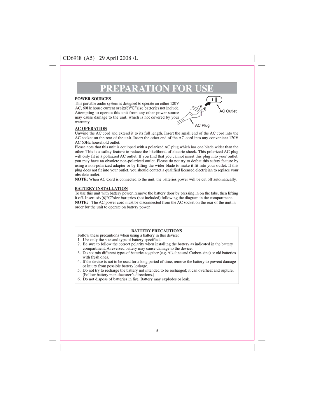 Sylvania SRCD247 manual 