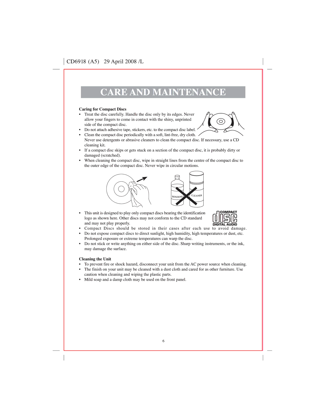 Sylvania SRCD247 manual 