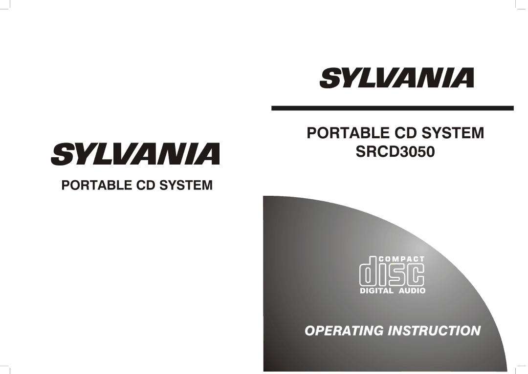 Sylvania SRCD3050 manual Portable CD System 