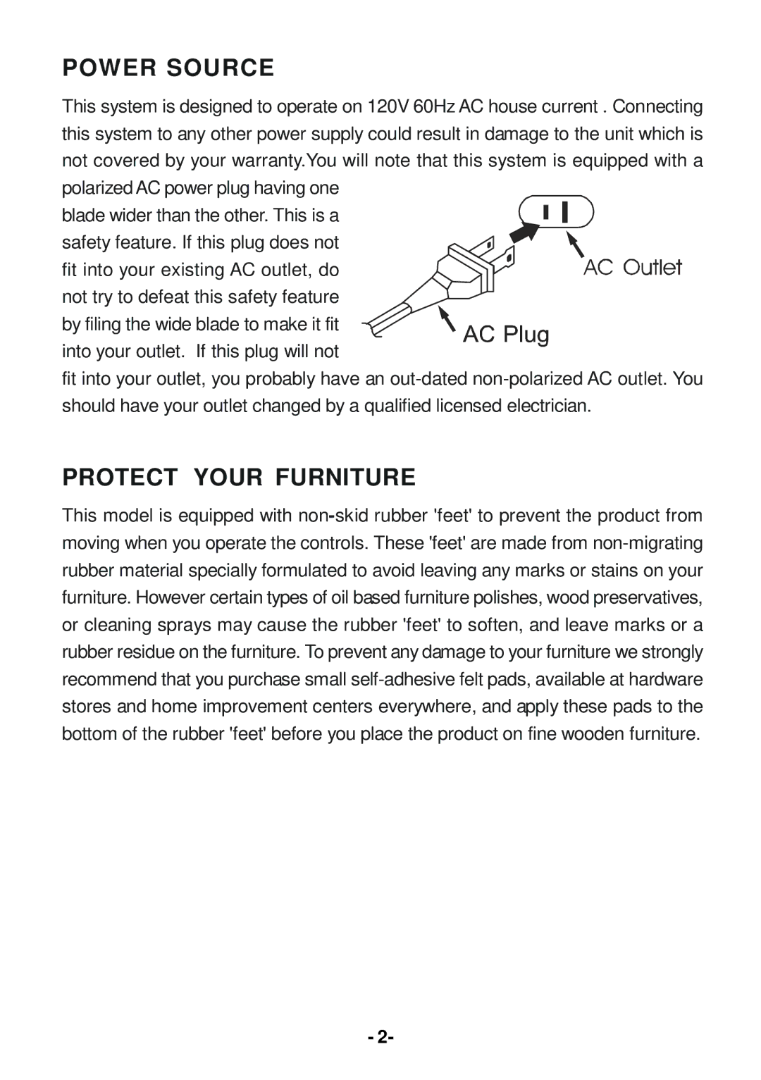 Sylvania SRCD3815 instruction manual Power Source 