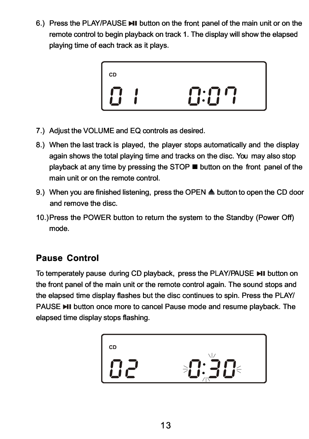 Sylvania SRCD3830 instruction manual Pause Control 