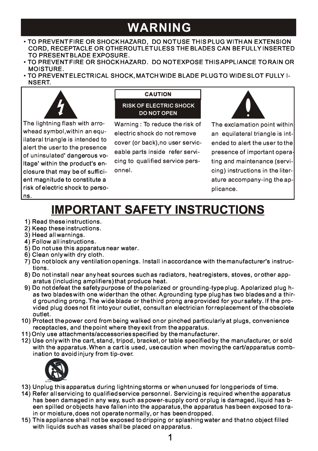 Sylvania SRCD3830 instruction manual Important Safety Instructions 