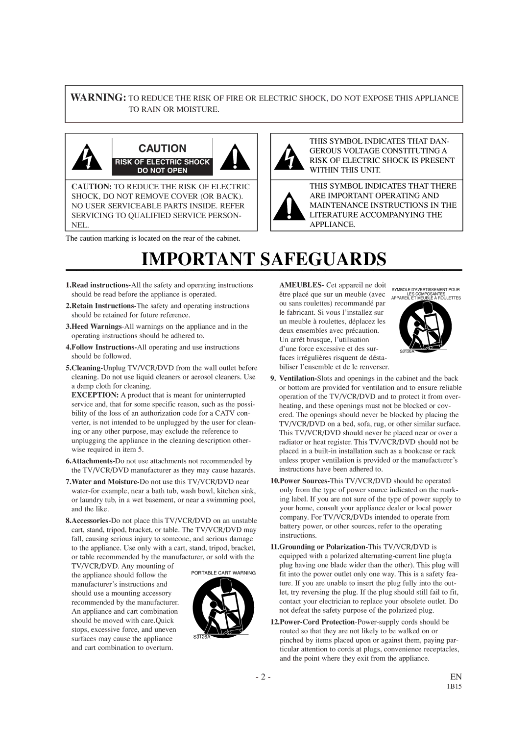 Sylvania SRCD420P owner manual Important Safeguards 