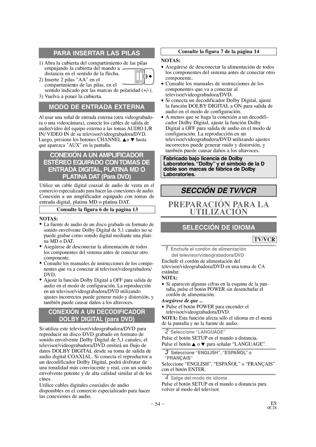 Sylvania SRCD420P owner manual Consulte la figura 6 de la página, Notas, Consulte la figura 7 de la página 