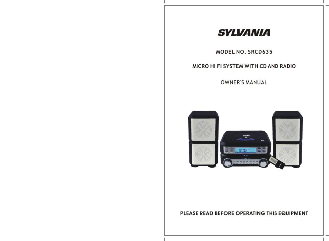 Sylvania SRCD635 manual 