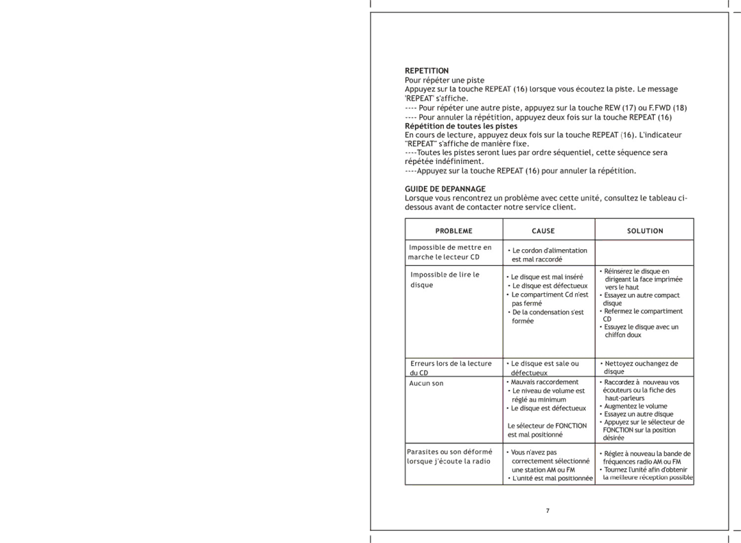 Sylvania SRCD635 manual 