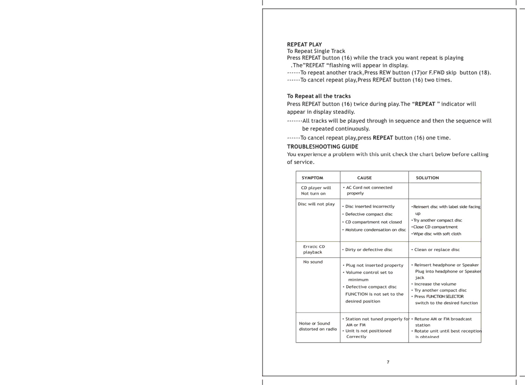 Sylvania SRCD635 manual 