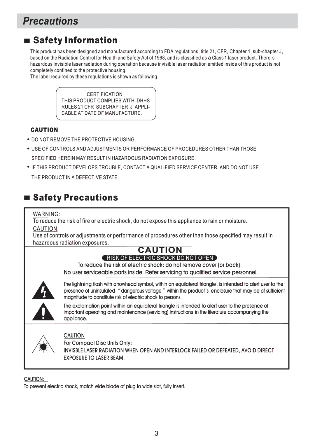 Sylvania SRCD817 manual 