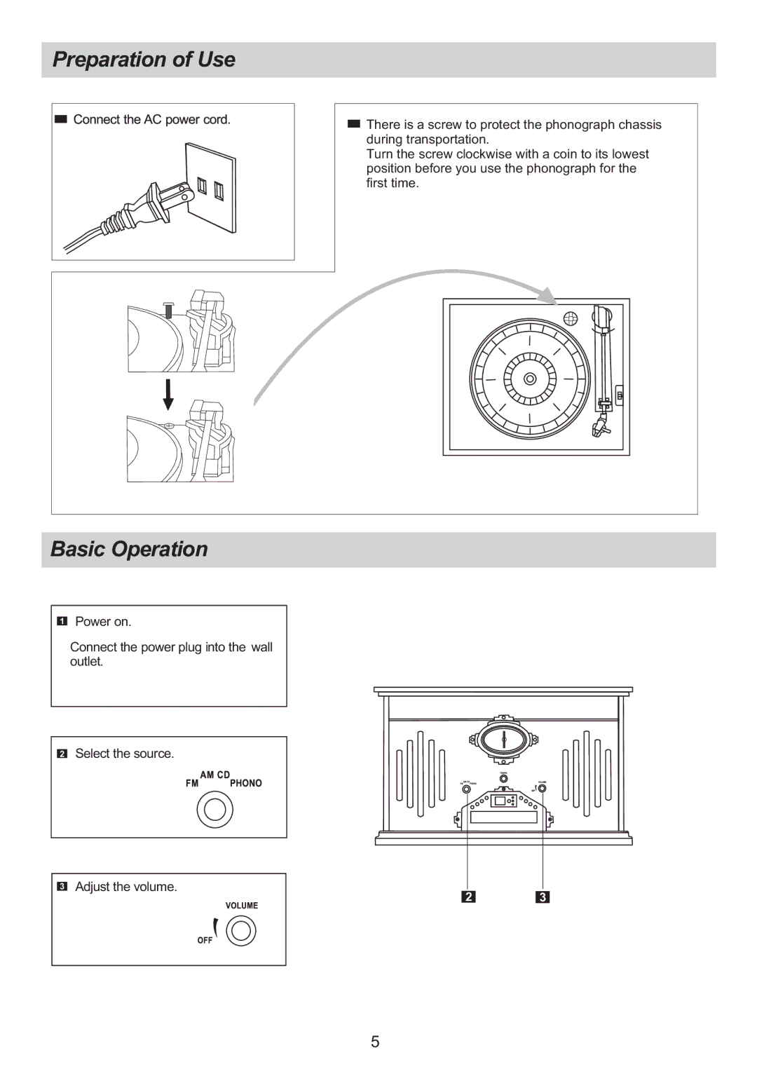 Sylvania SRCD817 manual Preparation of Use Basic Operation 