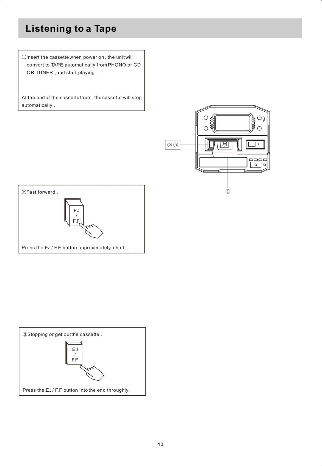 Sylvania SRCD822 manual Listening to a Tape 