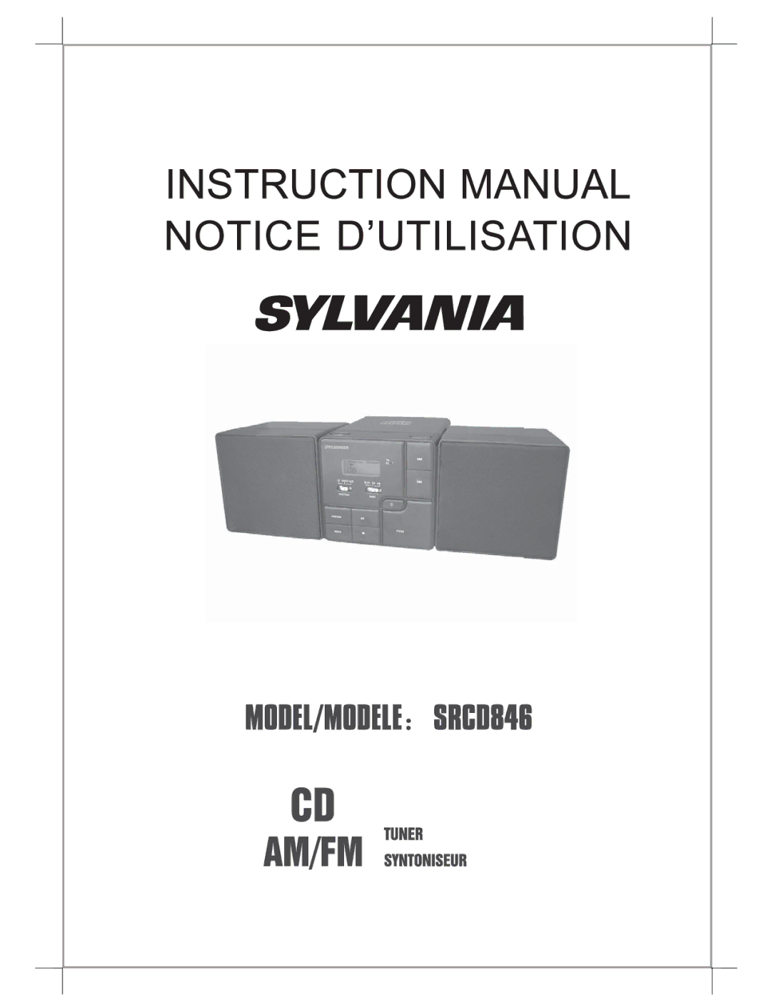 Sylvania SRCD846 manual 