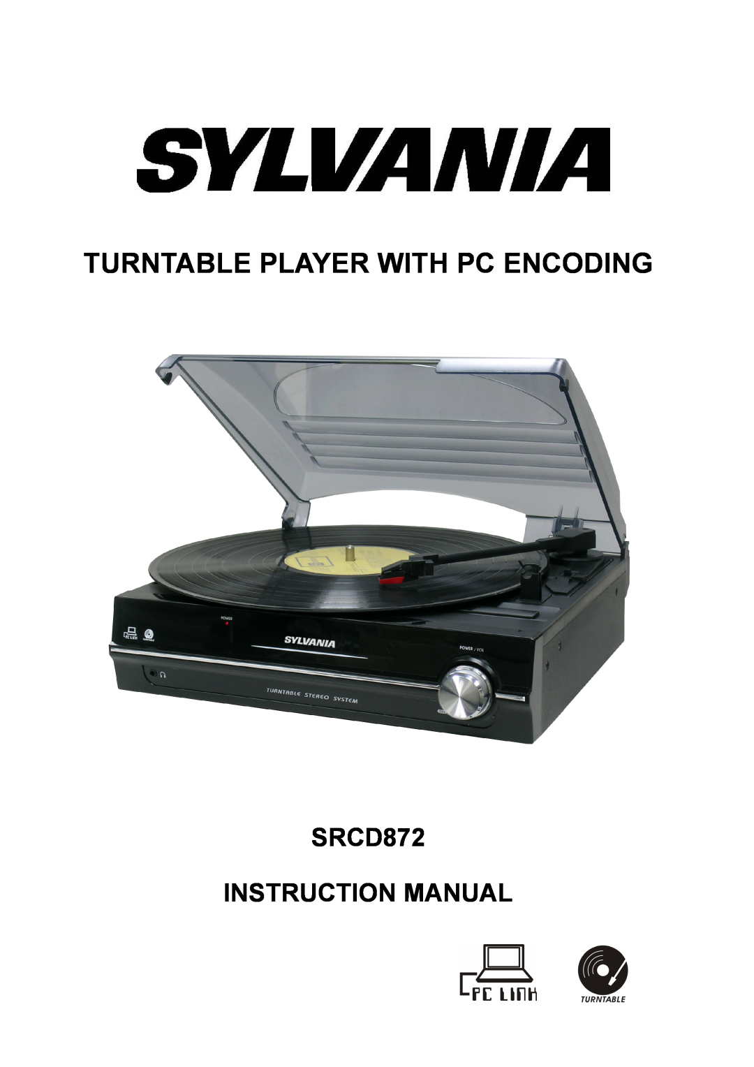 Sylvania SRCD872 instruction manual Turntable Player With Pc Encoding 