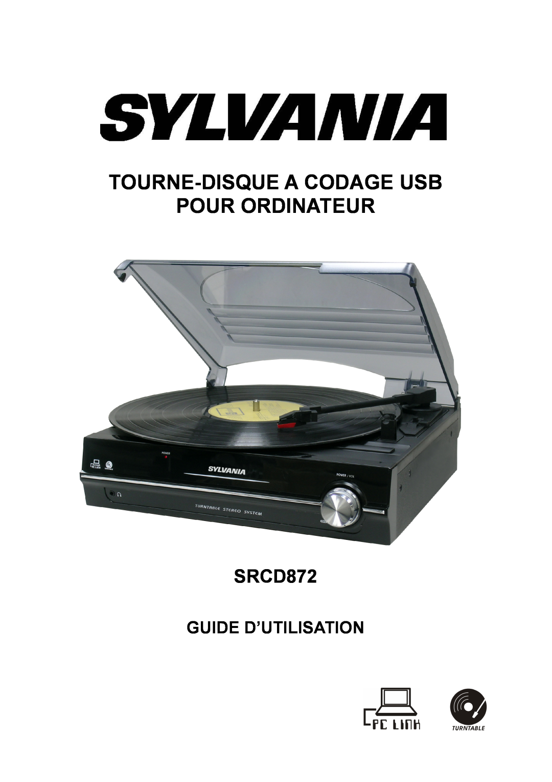 Sylvania SRCD872 instruction manual Tourne-Disquea Codage Usb Pour Ordinateur, Guide D’Utilisation 