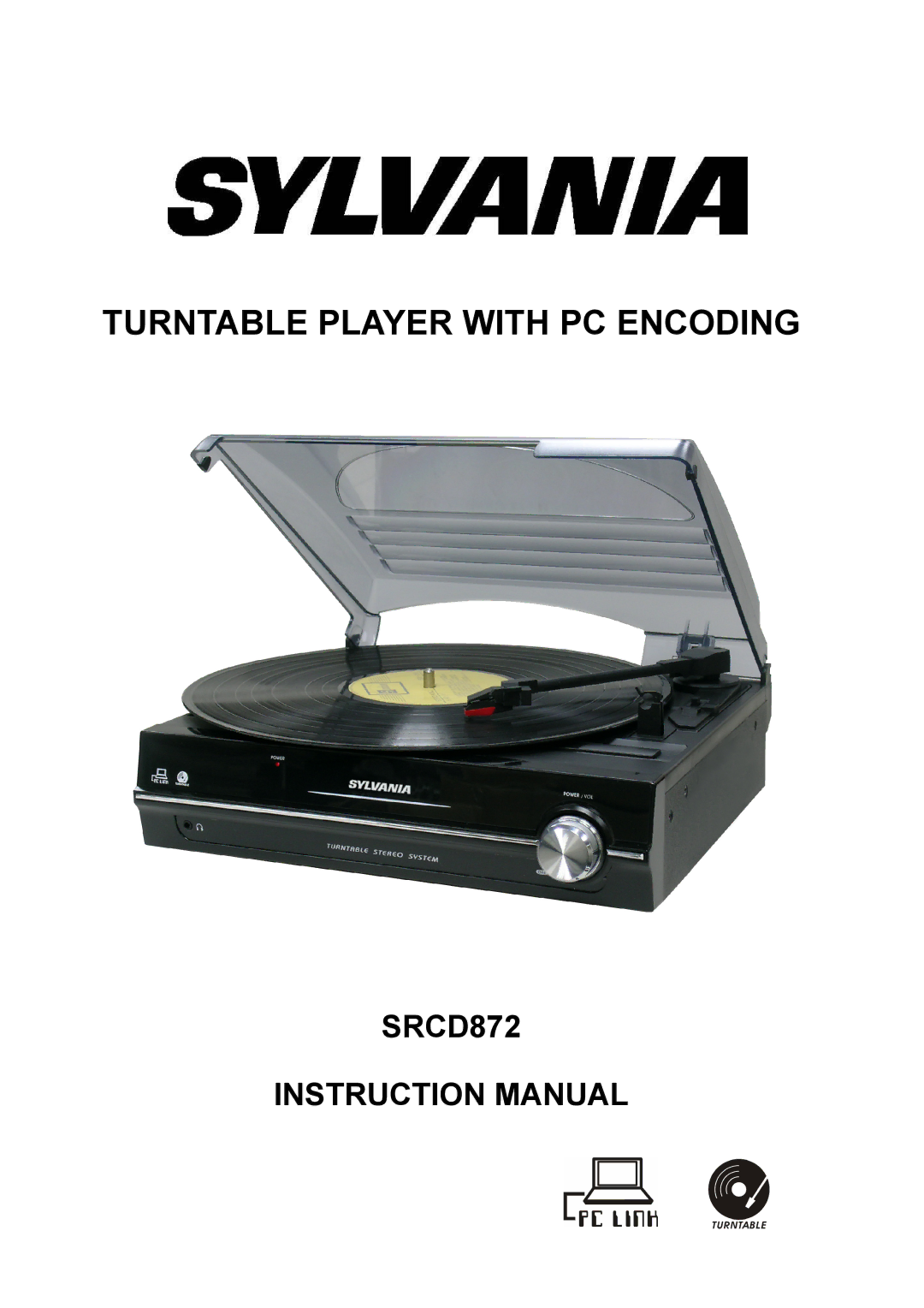 Sylvania SRCD872 instruction manual Turntable Player with PC Encoding 