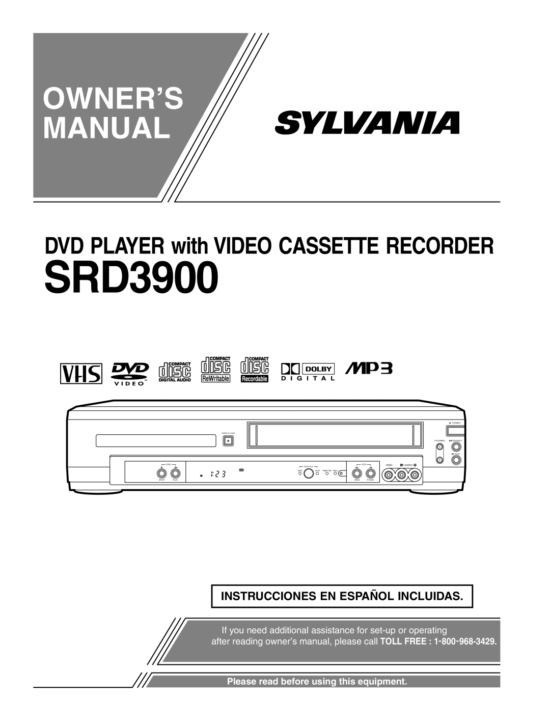 Sylvania SRD3900 owner manual 