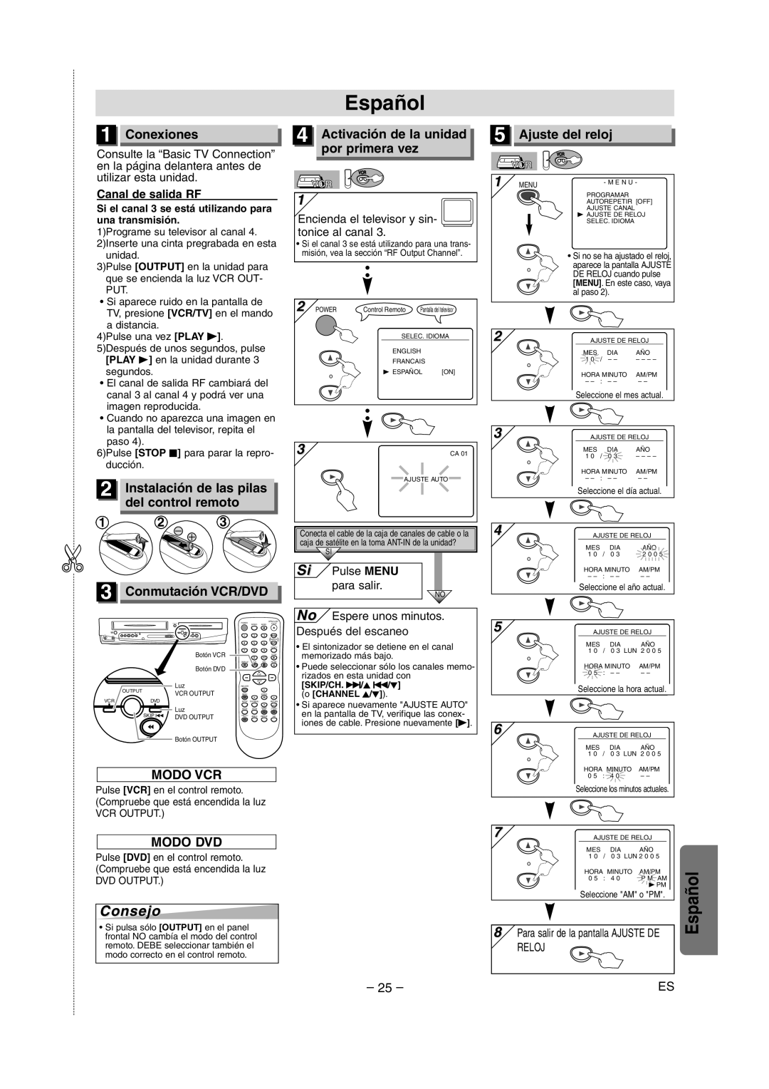 Sylvania SRDD495 owner manual Español, Consejo 