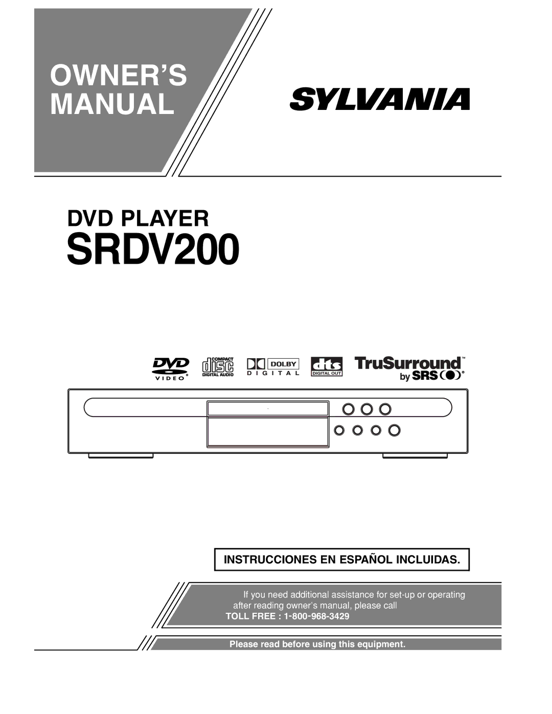 Sylvania SRDV200 owner manual 