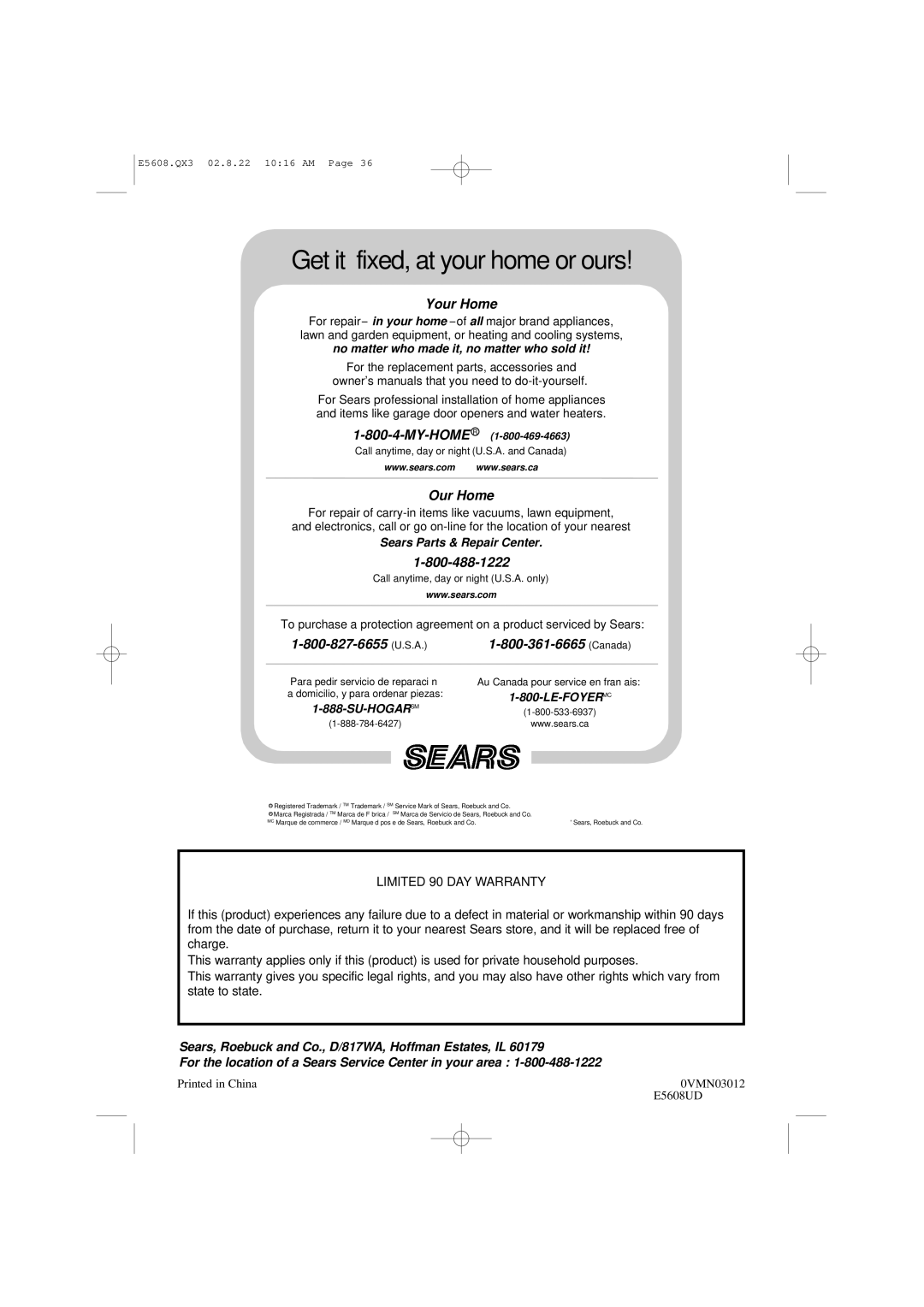 Sylvania SRDV200 owner manual 0VMN03012, E5608UD 