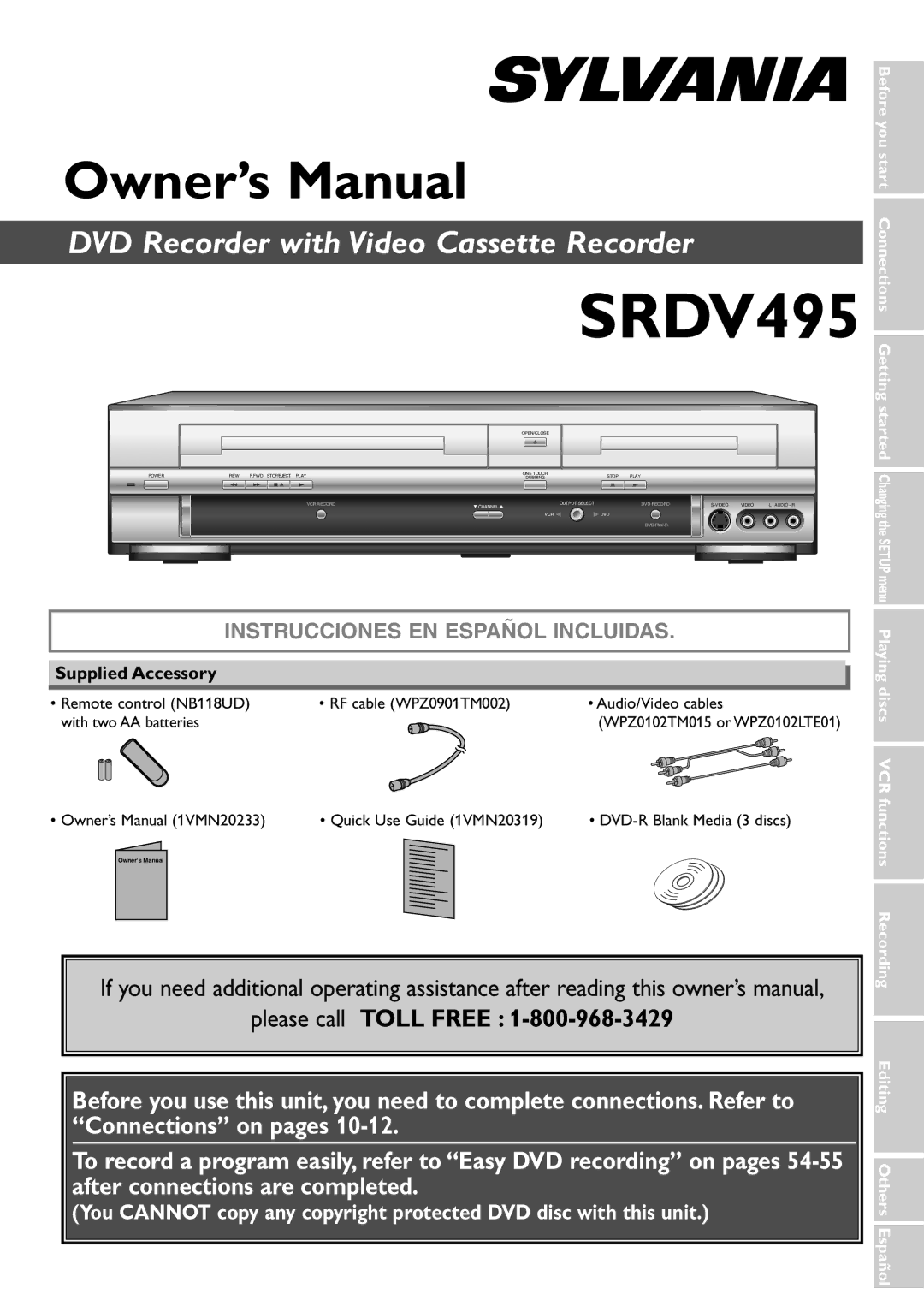 Sylvania SRDV495 owner manual Supplied Accessory 