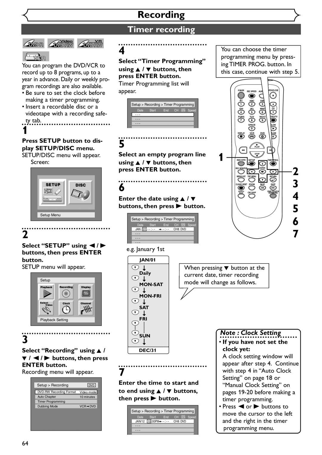 Sylvania SRDV495 owner manual Timer recording 