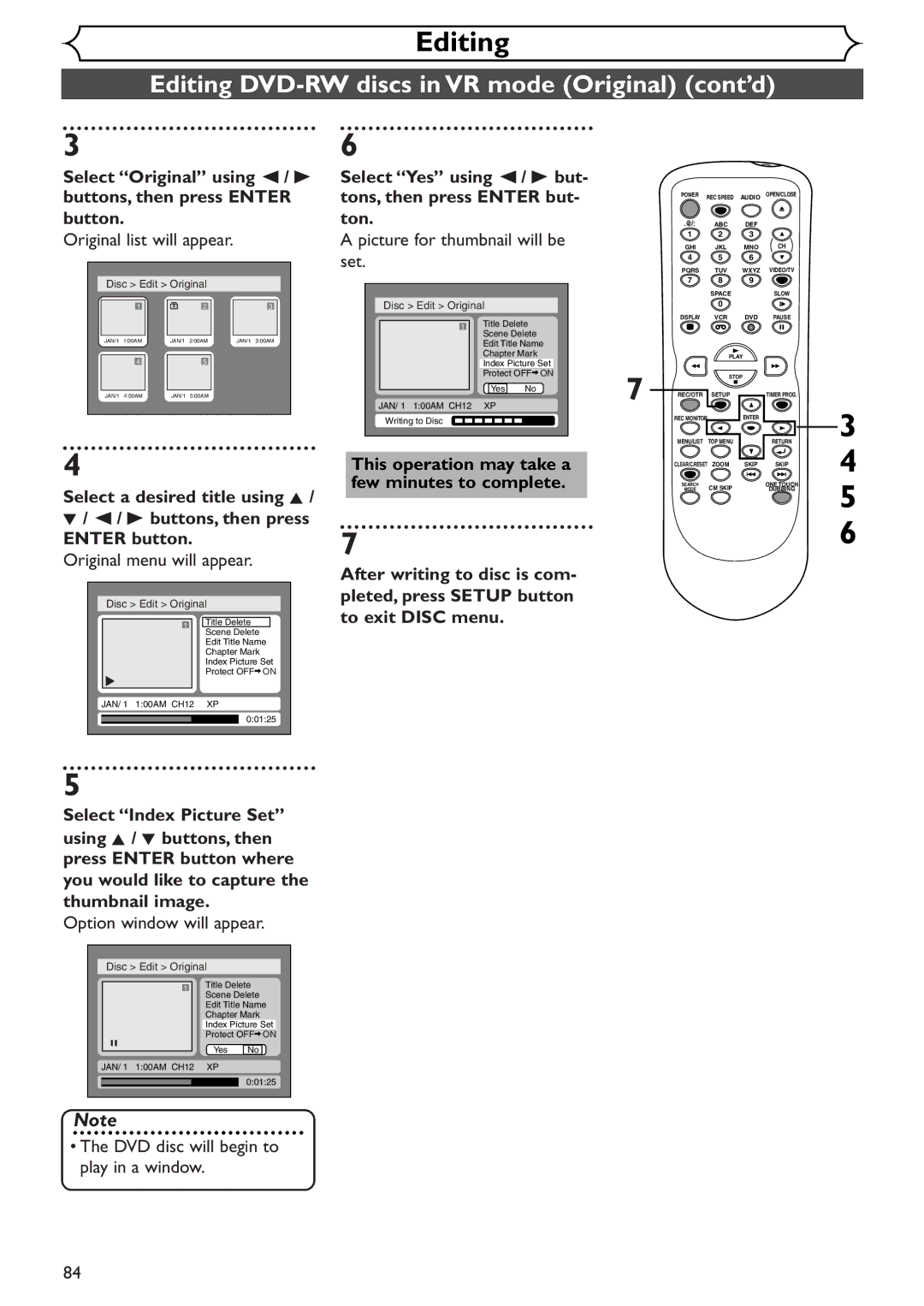 Sylvania SRDV495 owner manual Picture for thumbnail will be, Pleted, press Setup button, To exit Disc menu 