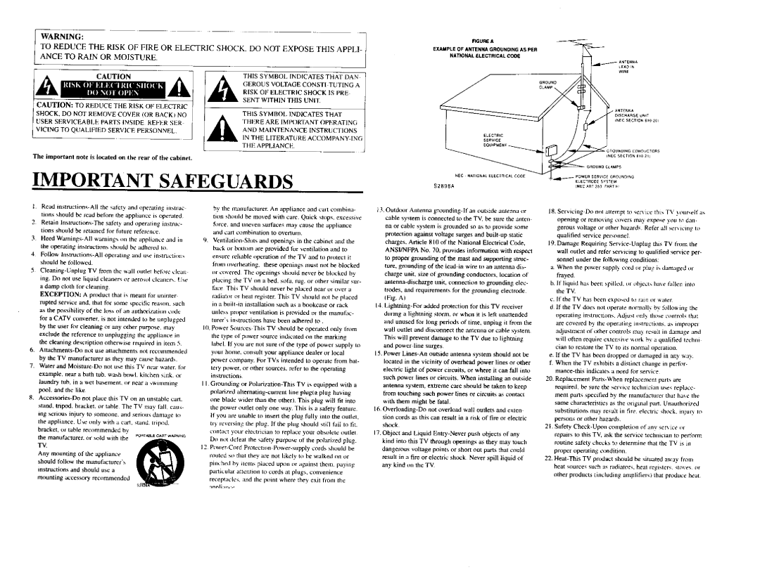 Sylvania SRT199V warranty SHOCK, do not Expose this APPL1 